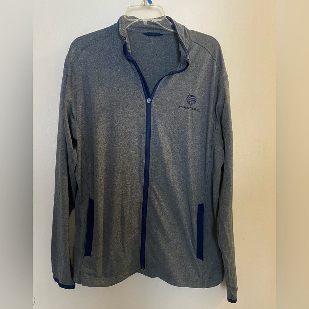 STX Moat Wanted Gray Mens Jacket Windbreaker Full Zip L Chest 44” Activewear
